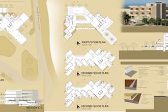 design your architecture presentation board and panels