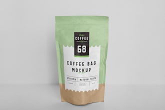 create coffee pouch bag mockup design