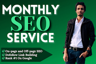 do complete monthly SEO services package, on page and off page services
