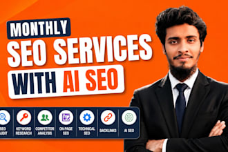 do complete monthly SEO services package, on page and off page services