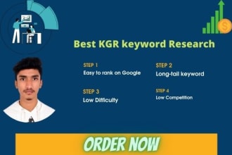 research the best kgr keywords for your website, which will help in ranking
