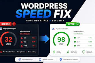 optimize wordpress speed, fix core web vitals and security issues