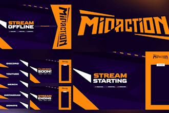 design twitch overlay or stream package