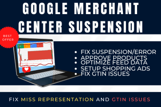 fix google merchant account issues, errors and setup shopping ads