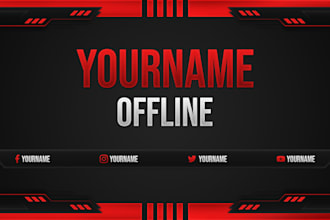 design an perfect twitch overlay, webcam , screen pack
