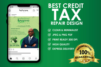 design credit repair or tax flyer 24 hours