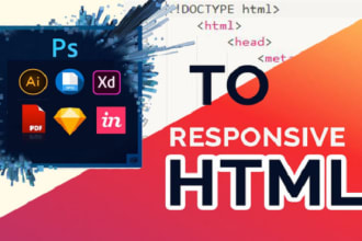 convert your figma to responsive HTML5, css3, js template