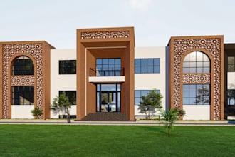 create rhino, revit, archicad, sketch up model with renders