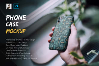 design realistic phone case mockup with photoshop