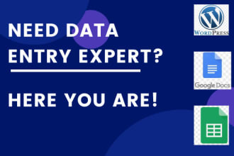 wordpress data entry, excel data entry  and merge data data mining copy paste