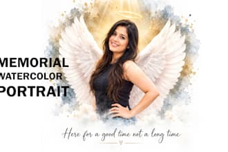 create a custom memorial portrait of a deceased loved one in watercolor