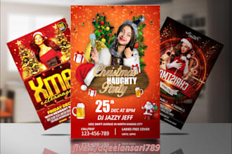 do christmas new year club event and birthday party flyer