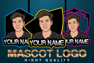 design mascot logo for gamers, youtubers, and streamers