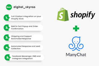 automate your shopify store with many chat chatbot