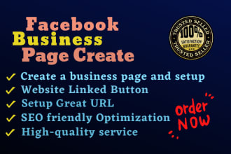 create  facebook business page, setup and organic promotion