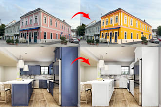 change house paint, stucco, wall, door, counter, tile, exterior, interior color