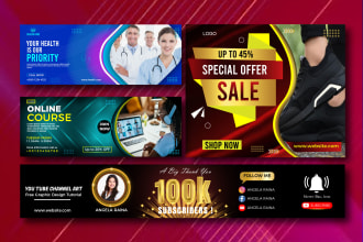 design social media and web banners, header,ads,cover,slider