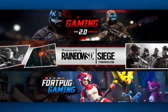 design gaming anime banner for youtube, discord, or twitch