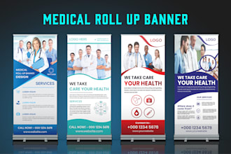 do medical roll up banner, billboard and flyer design