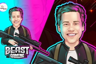 design cartoon ,gaming twitch, mascot and caricature logo