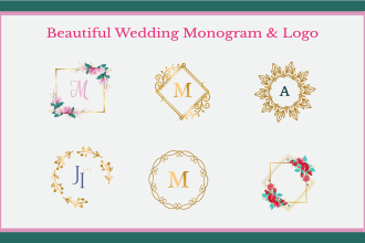 design a beautiful wedding monogram logo and invites