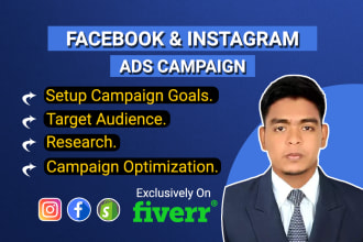 setup facebook ads campaign, fb advertising and instagram ads manage