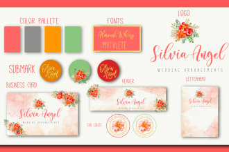 create an elegant watercolor logo with brand guidelines