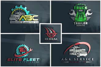 creative transport logistic and trucking logo in 24 hours