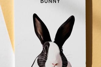 draw your rabbit or any pet into cartoon vector portrait