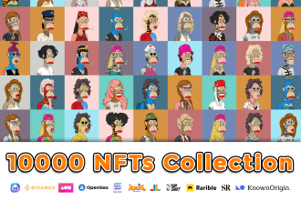 generate 10k nft art collection and metadata with rarities