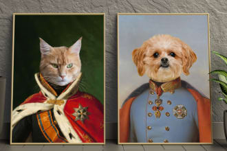do custom royal pet portrait renaissance painting