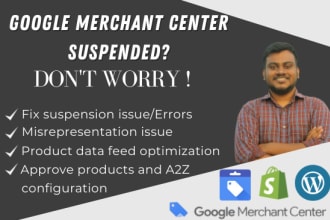 fix google merchant center suspension,misrepresentation issue and gmc errors
