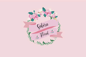 design customize feminine and creative floral watercolor logo