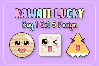 make kawaii and mascot cute logo hand drawing