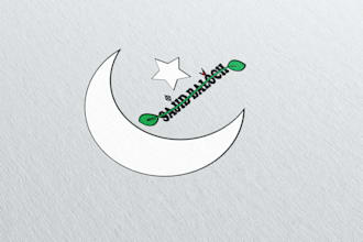 design unique and attractive 3d minimalist moon logo