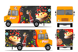 design branding food truck wrap, custom trailer wrap, food trailer wrap