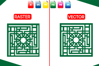 do patterns, shape, design converts to vector file