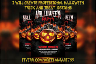 create professional halloween trick and treat flyer