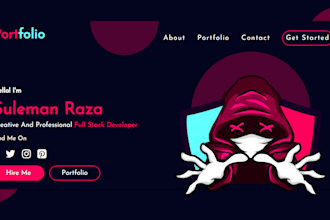 design a website landing page and html portfolio website