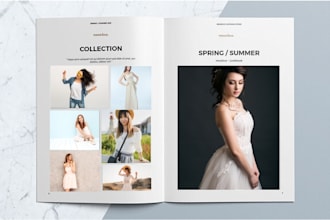 fashion look book, product catalog, line sheet, sell sheet and brochure