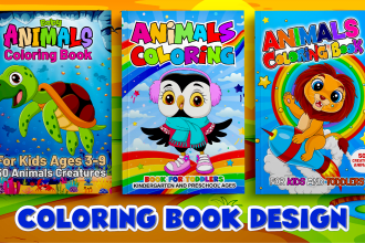 design amazon kdp coloring book with pages for kids