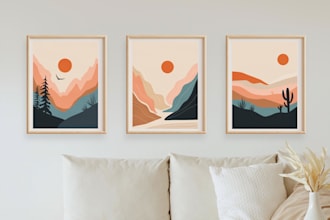 design trendy printable wall art posters for etsy shop
