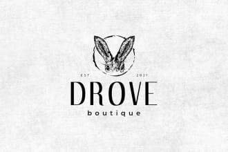 create artistic vintage logo in hand drawn style