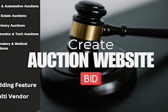 create multivendor auction website with bidding features