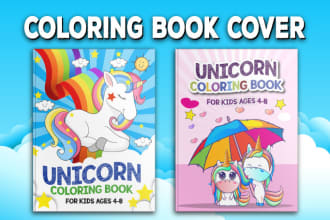 design kids coloring book cover for amazon KDP business