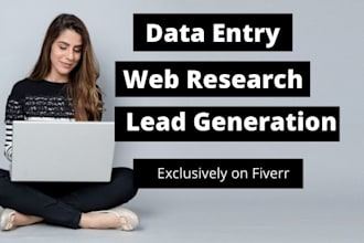 do data entry, web research