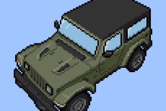 create a pixel art of any car of your choice