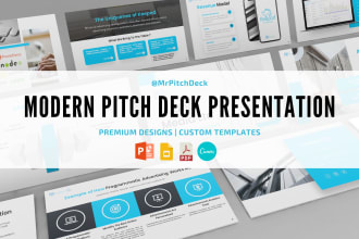 design modern investor pitch deck and powerpoint presentation