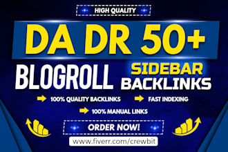 create high authority blogroll sidebar backlinks