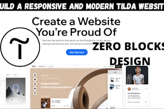 create tilda website, design tilda landing page, ecommerce tilda zero builder